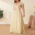 thumbnail image 4 of Women‘s Prom Maxi Dress Lace Patchwork Backless V Neck Elegant Evening Party Cocktail Dress, 4 of 6