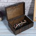 thumbnail image 4 of Treasure Chest, Vintage Wooden Jewelry Box Strong Perfect Large Capacity With Lock For Home Decoration 6282-2302GK10 Grey + Lock, 4 of 8