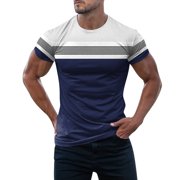 Ketyyh-chn99 Hommes T-shirt Sans manches Chemise Hommes 2024 T-Shirt Été Col d'Equipage pour Hommes Soft Classic Tee T-shirts Hommes Navy,M