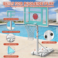 thumbnail image 3 of Danrelax 3.1-4.1FT Adjustable Pool Basketball Hoop, 32"x23" Backboard, Portable, White+Blue, 3 of 7