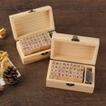 thumbnail image 1 of Wooden Alphabet Stamps Regular Script Quick Dry Wood Wooden Alphabet Letter Number Symbols Stamps for Handbook, 1 of 7
