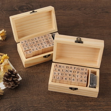 Wooden Alphabet Stamps Regular Script Quick Dry Wood Wooden Alphabet Letter Number Symbols Stamps for Handbook