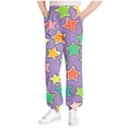 thumbnail image 2 of Cowsor Girls Graphic Print Sweatpants Athletic Drawstring Joggers Cute Track Pants with Pockets for Kids, 2 of 6
