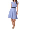 thumbnail image 1 of INSPIRE CHIC Robe de Travail pour Femme Coupe Évasée 2024 Manches Cap Robes de Bureau m Gris Bleu, 1 of 6