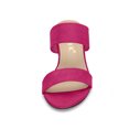 thumbnail image 2 of Women's Dual Straps Mid Chunky Heel Slide Sandals Hot Pink 7.5, 2 of 8