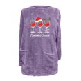 thumbnail image 4 of Pisexur Fuzzy Chandails de Noël pour Femmes Doublés en Molleton à Manches Longues à Col Rond Chandail d'Hiver Chaud Imprimé Verres de Vin Rouge Chandail de Noël à Enfiler Hauts avec Poches, 4 of 4