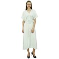 thumbnail image 3 of Bimba Robe Maxi Caftan en Rayonne à Motif Uni Robe de Nuit pour Femme Robe Kimono, 3 of 6