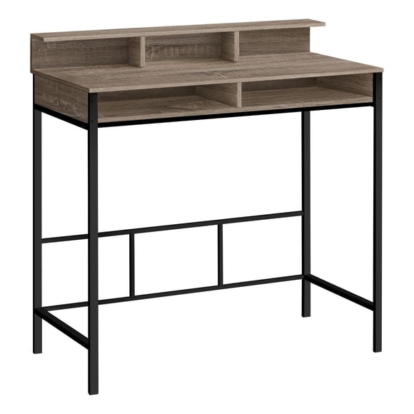 Monarch Specialties Bureau, Bureau À Domicile, Debout, Étagères De Rangement, 48"l, Travail, Ordinateur Portable, Métal, Stratifié, Brun, Noir, Contemporain, Moderne