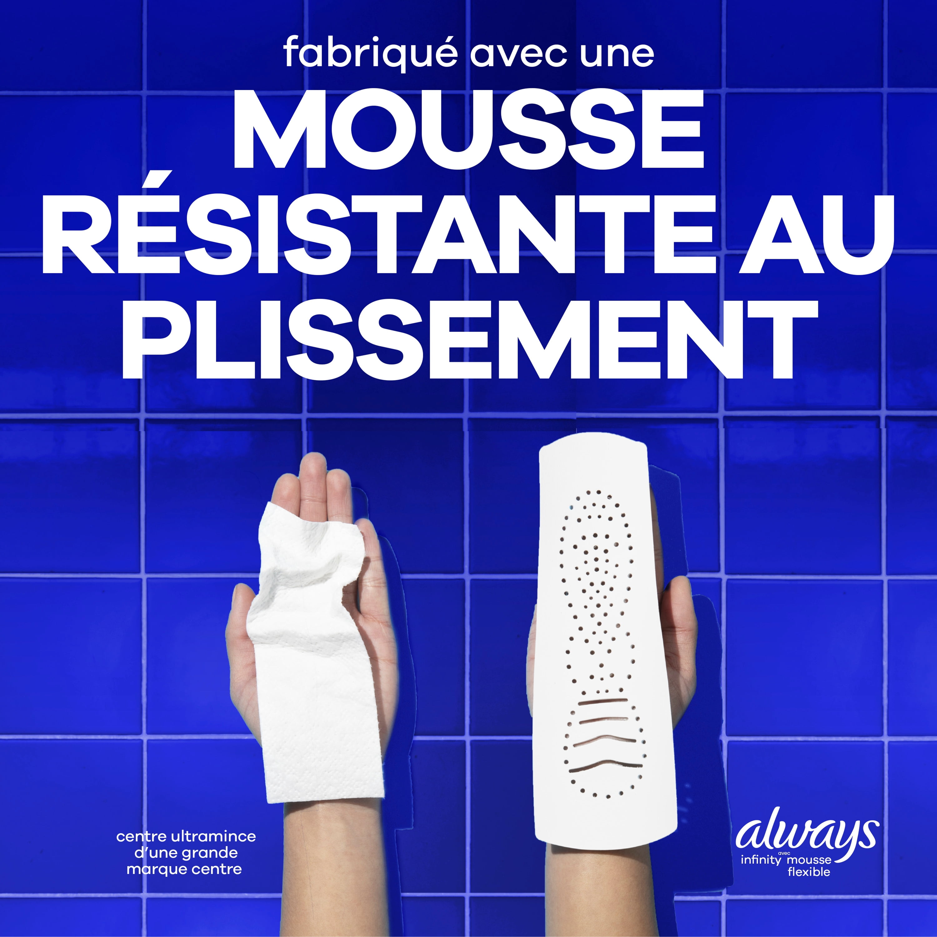 Serviettes Always Infini FlexFoam pour femmes, taille 4, de nuit, avec ailes, sans parfum, 38 serviettes