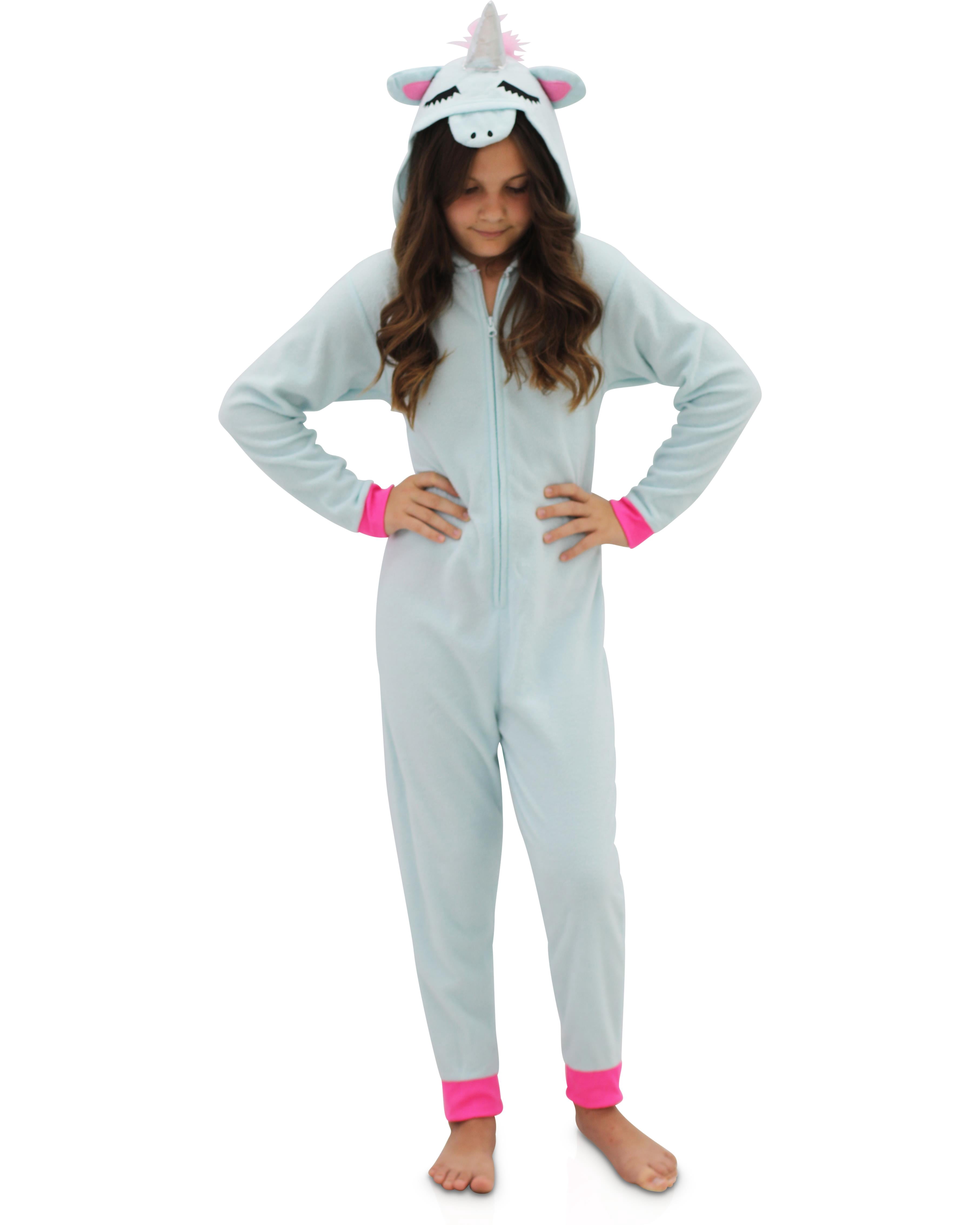 St. Eve Girls' Union Suit Pajama Animal One Piece Hooded Sleeper