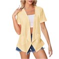 thumbnail image 1 of FAIWAD Women's Short Sleeve Cardigan Casual Summer Lightweight Open Front Solid Color Cardigans, 1 of 6