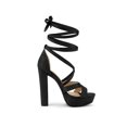 thumbnail image 3 of BLISSFUL STEP Sandales à Talons Hauts Épais à Plateforme à Lacets pour Femmes, 3 of 7