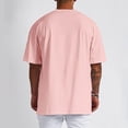 thumbnail image 4 of Men T Shirts Male Summer Pure Oversized Shirt Solid Color Large Size Short Sleeve Round Shoulder Top, 4 of 5