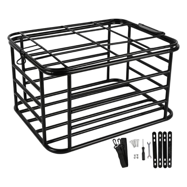 S SERENABLE Bike Rear Basket Container Bicycle Storage Basket for Shopping Travel Hiking 44cmx34cmx25cm