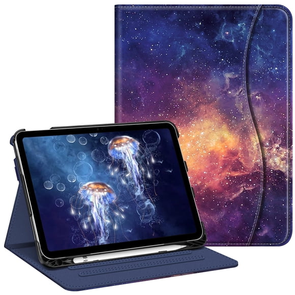 Fintie Case for iPad (A16) 11th Generation 11 Inch (2025), iPad 10th Generation 10.9 Inch (2022), Multi-Angle Viewing Protective Stand Cover, Pencil Holder & Pocket, Galaxy