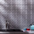 thumbnail image 4 of FASÄDE Traditional Style 10 Decorative Vinyl Backsplash Panel in Argent Silver (6X6 Inch Sample), 4 of 4