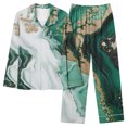thumbnail image 1 of Jamicy Ensembles de Pyjama pour Femmes Décontractés Mode Imprimés Manches Longues Hauts Confortables avec Pantalons Longs Ensemble de Tenue d'Intérieur Ensemble de Pyjama Doux pour Dames Vert, 1 of 4