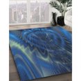 thumbnail image 3 of Ahgly Company Machine Washable Indoor Round Transitional Blue Ivy Blue Area Rugs, 5' Round, 3 of 7