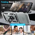 thumbnail image 3 of KOMI Compatible avec Google Pixel 7a Étui avec Couvercle Coulissant Intégré pour Objectif d'Appareil Photo + Protecteur d'Écran + Support Anneau pour Doigt avec Béquille, Étui de Téléphone Robuste Antichoc Protection Intégrale, 2023 Argent, 3 of 5