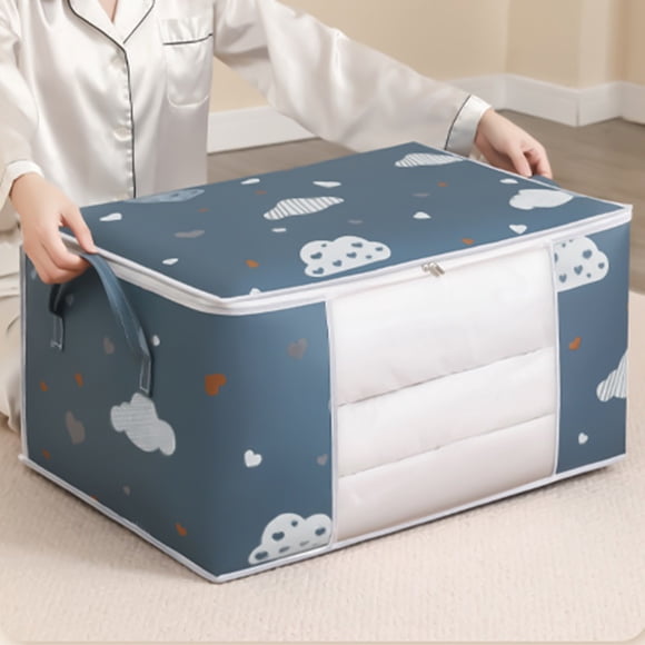 SuoKom Comforter Storage Bag Folding Organizer Bag for King/ Comforters, Pillows, Blankets, Bedding/ Quilt, Blanket, Duvet, Mothproof Space Save