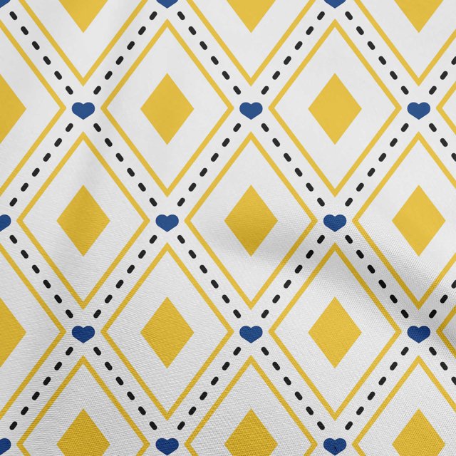 oneOone Georgette Viscose Yellow Fabric Check Sewing Material Print Fabric By The Yard 42 Inch Wide