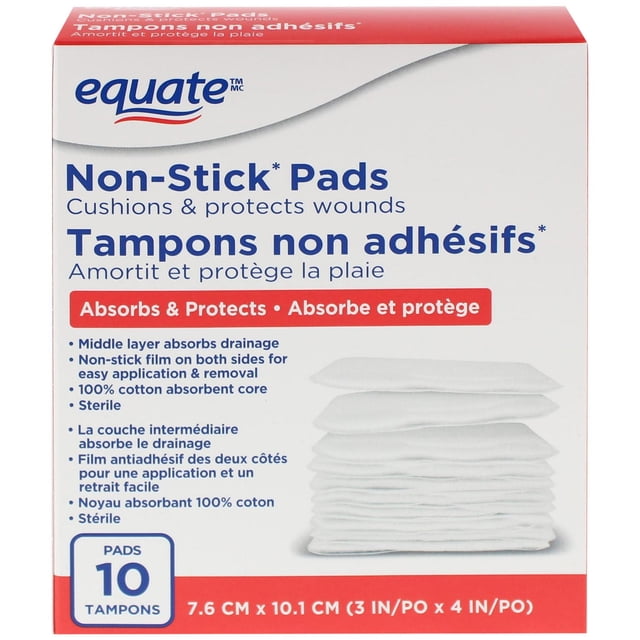 Equate Non-Stick Pads, Large, 3" x 4"