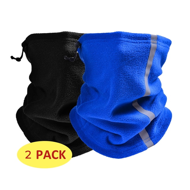 2 Pcs Cache-Cou Masque de Ski pour Hommes et Femmes Couverture d'Hiver Noir Bleu