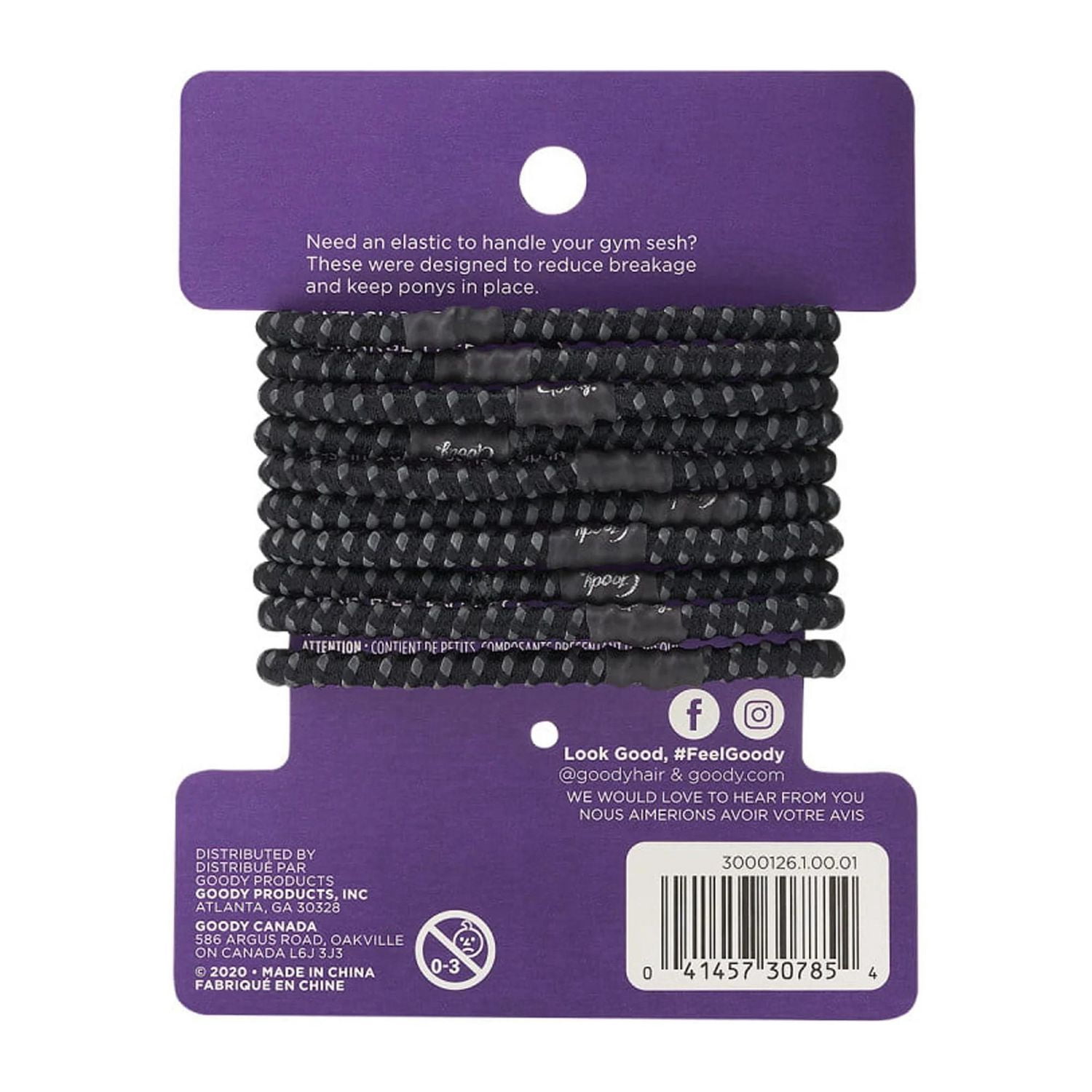 Elastiques Goody Active Stay Put - 10 CT - Noir