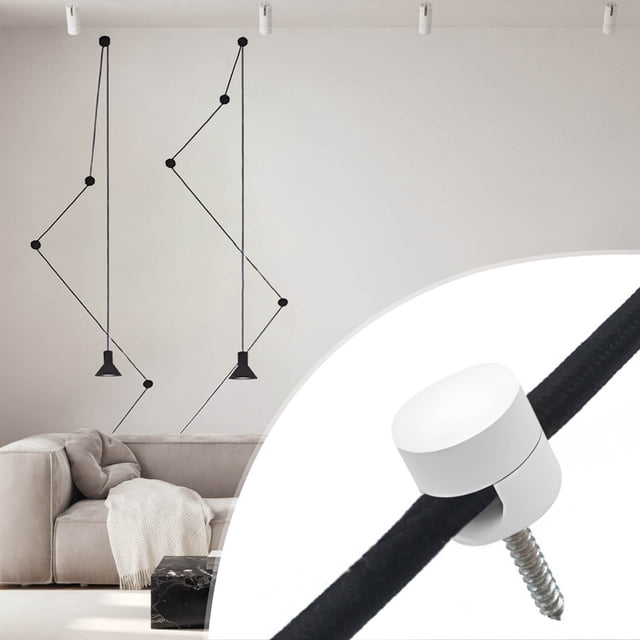 Desk Cable Anchors, Strong Adhesive Cable Clips, Durable Plastic Material, Multi-Purpose Cord Organizer, for Home Office, Wall Mount Storage, Office Cable Management, Cord Ties, Black Hzhnb