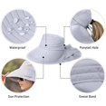 thumbnail image 4 of Lot de 3 Chapeaux de Soleil Queue de Cheval pour Femmes avec Rabat de Nuque, Grand Bord, Protection UV, Chapeau Bob, Été, Plage, Pêche, Randonnée, Jardin, UPF 50+, 4 of 5