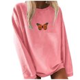 thumbnail image 2 of Women's Fashion Solid Color Butterfly Print Sweater Long Sleeves, 2 of 3