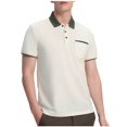 thumbnail image 3 of Sentmoon Button down Shirt Men Plus Size Loose Turndown Collar Short Sleeve Mens Clothes with Pockets Solid Color Summer Tops for Mens 2025 Trendy Trendy for Cycling & Travel Beige XL, 3 of 6