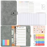 A6 Ring Binder, Budget Planner - 6 Holes Loose Leaf Notebook with Binder Pockets Money