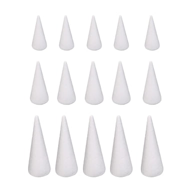 15x Foam Cones for Crafts Christmas Tree Project Polystyrene Cones for Festival