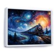 thumbnail image 2 of Designart Art Mural Encadré de Train, Rails de Train Modernes par Vincent, Grande Déco d'Art Mural Encadré de Train, Art Mural Encadré Moderne Bleu et Blanc, Cadre de Couleur Blanche 32x16 Pouces, 2 of 5