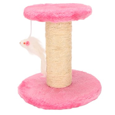 Arbre à Chat, Poteau à Griffer Interactif en Peluche Douce 2 Couches pour Chatons Intérieur Rose
