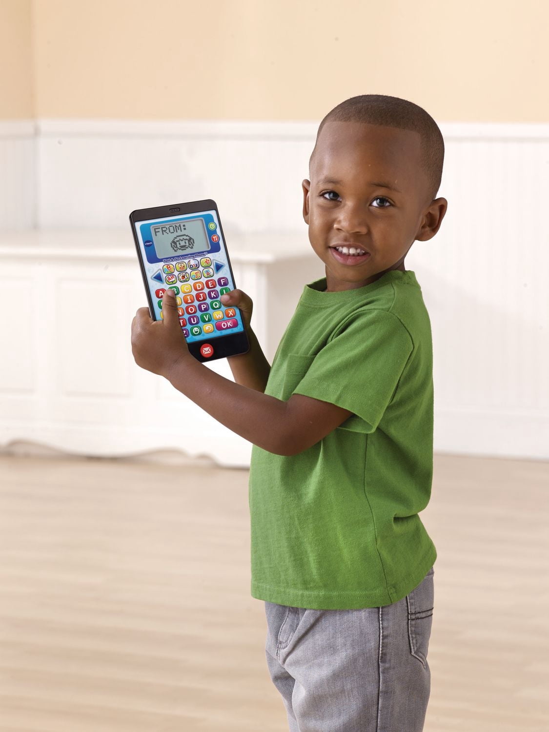 VTech Téléphone éducatif V.tab kid A,B,C - Jouet éducatif pour tout-petits - Version anglaise,
