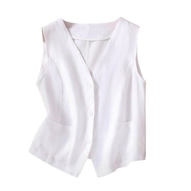 TJAZFJPA Long Vest for Women Sleeveless Womens Cotton Linen Vest Casual Loose V Neck Sleeveless Vests Jacke Womens Vests Fashion Dressy Puffy Sweater Vest Women 2024