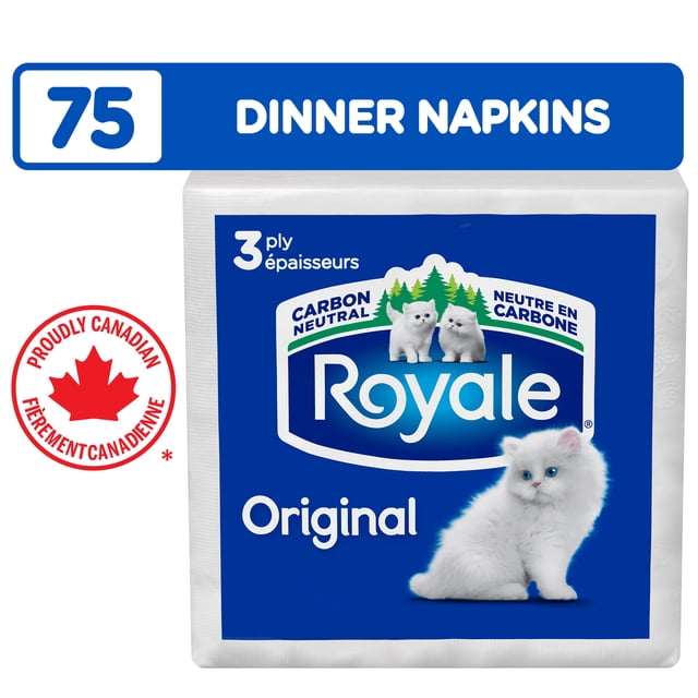 Royale Serviettes de table, 3 ép., 75 serviettes
