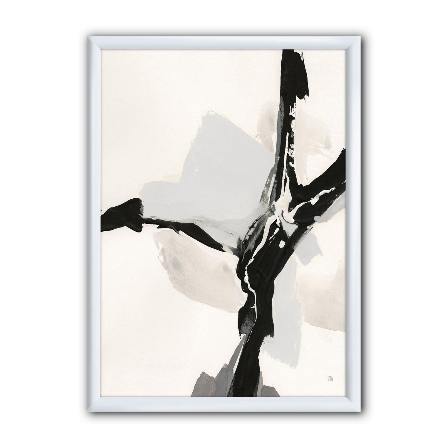 Designart Abstract Neutral III Framed Wall Art