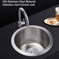 thumbnail image 3 of Undermount Kitchen Sink, 28cm Stainless Steel Handmade Single Bowl Kitchen Sink with Strainer,  Undermount Kitchen Bar Sink, Small Single Bowl Kitchen Sink for Kitchen Bar RV, 3 of 7