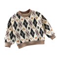 thumbnail image 1 of 2025 Filles Garçons Chandail Polaire Chaud Motif Col Rond Manches Longues Décontracté Tricoté Chandails Hauts Kaki, 1 of 3