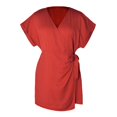 thumbnail image 1 of HBFAGFB Womens Jumpsuit Solid Color Simple V Neck Short Sleeve Rompers for Women Dressy Red Size M, 1 of 4