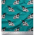 thumbnail image 1 of Soimoi Moss Georgette Fabric Basset Hound Dog Print Fabric by Yard 42 Inch Wide, 1 of 3