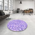 thumbnail image 4 of Ahgly Company Tapis de Zone Rond d'Intérieur Lavable à la Machine, Style Transitionnel, Aztèque Violet, 3 Pieds Rond, 4 of 7