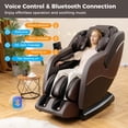 thumbnail image 2 of Costway Fauteuil Inclinable de Massage Zéro Gravité à Piste SL Relaxation38 avec Roulettes pour Pieds Extensibles Thaï, Commande Vocale, Brun, 2 of 10