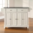 thumbnail image 2 of Kingfisher Lane Solid Black Granite Top Kitchen Island in White, 2 of 5