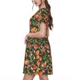 thumbnail image 2 of Vsdgher Fruits Pêche pour Femmes Été 2025 Décontracté Robes Midi Maxi Légères Manches Courtes Col Rond Robe de Plage, 2 of 6
