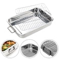thumbnail image 2 of Bgsha Stainless Steel Deep Roasting Tray Oven Pan Grill Rack Baking Roaster Tin Tray, 2 of 9