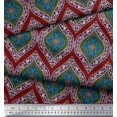 thumbnail image 2 of Soimoi Red Modal Satin Fabric Seamless Damask Printed Fabric 1 Yard 42 Inch Wide, 2 of 3